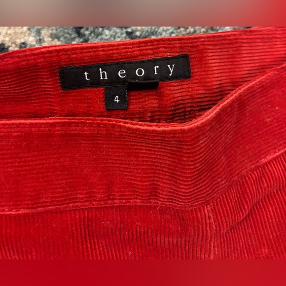 Theory Red Flare Corduroy Pants, size 4 - Picture 2 of 7